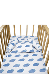 Blue Clouds Cotton Cot/Crib Sheet