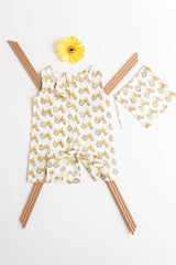 Truck organic cotton mulmul unisex Romper