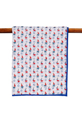 Sail Away Hand Block Printed Cotton Mulmul Quilt