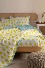 Set of 4 - Yellow Pear Bedding Set for Kids