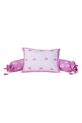 Pink Dotted Pillow and Bolsters Set