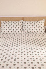 Koala Hand Block Print Bedsheet