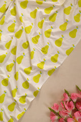 Yellow Pear Hand Block Print Bedsheet