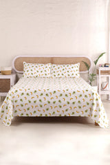 Avocado Hand Printed Bedsheet