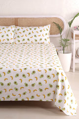 Avocado Hand Printed Bedsheet