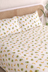 Avocado Hand Printed Bedsheet