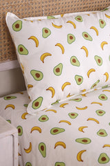 Avocado Hand Printed Bedsheet