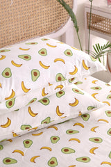 Avocado Hand Printed Bedsheet