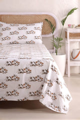 Mamma and Baby Elephant Hand Block Printed Bedsheet