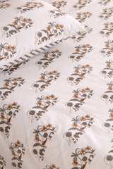 Mamma and Baby Elephant Hand Block Printed Bedsheet