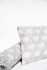 Grey Dotted Pillow and Bolsters Set