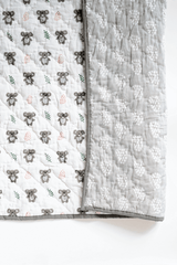 Koala Hand Block Printed Cotton Mulmul Quilt