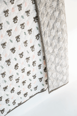 Koala Hand Block Printed Cotton Mulmul Quilt