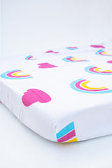 Rainbows Cotton Fitted Cot/Crib Sheet