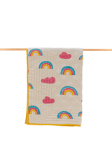 Rainbows Hand Printed Cotton Mulmul Quilt