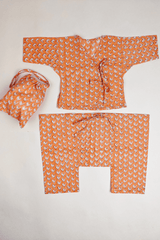 Chirpy Birds Organic Cotton Mulmul New Born Angrakha set