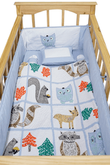 Owl Applique Patchwork Cot Bumper